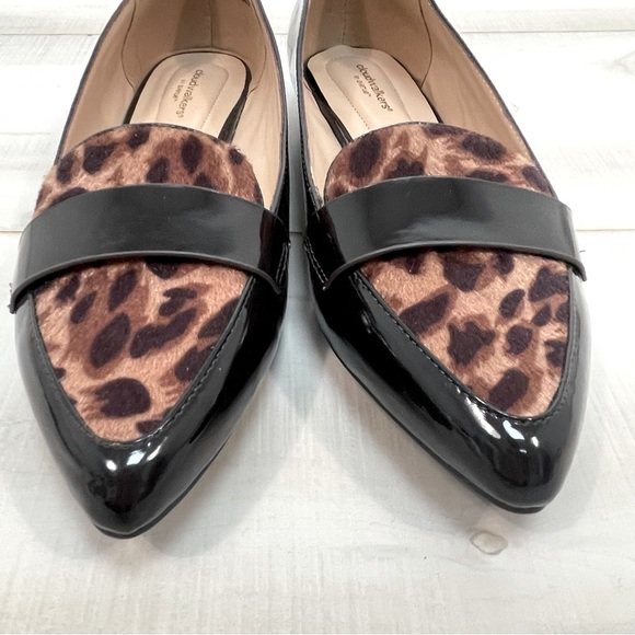 NWOB Cloudwalker Quinn by Avenue Faux Leopard Hair Black Patent Flats, Sz 9.5W - Picture 5 of 9